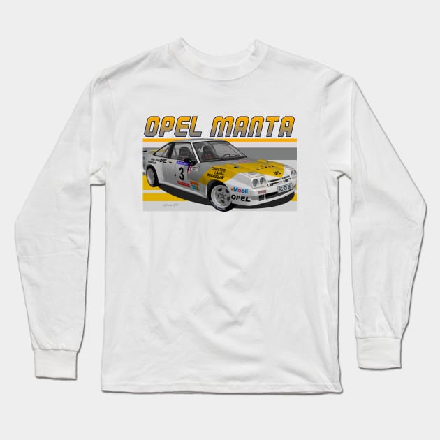 Opel Manta 400 Group B EuroTeam Long Sleeve T-Shirt by PjesusArt